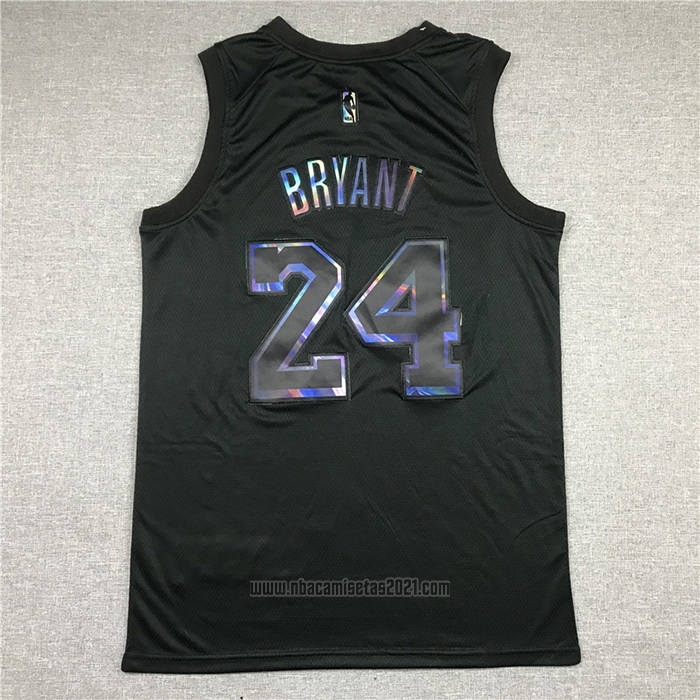 Camiseta Los Angeles Lakers Kobe Bryant #24 Iridescent Logo Negro